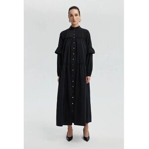 New: Black Maxi Dress with frilled details